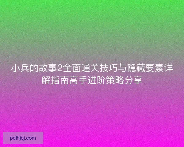 小兵的故事2全面通关技巧与隐藏要素详解指南高手进阶策略分享