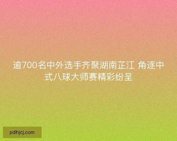 逾700名中外选手齐聚湖南芷江 角逐中式八球大师赛精彩纷呈