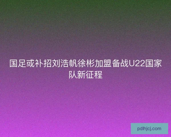 国足或补招刘浩帆徐彬加盟备战U22国家队新征程